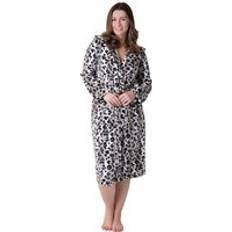 Polyester - Women Robes Camille Fleece Hooded Calf Length Bathrobe - Multi