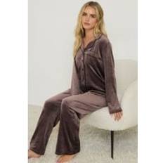 Brown Sleepwear PixieGirl Petite Chocolate Brown Super Luxe Touch Pyjama Set - Chocolate Brown