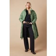 Clothing Oasis Belted Midi Padded Funnel Neck - Khaki Neutral