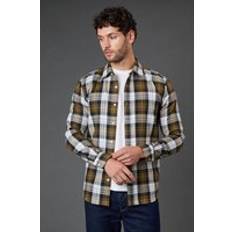 Oxford Shirts Burton Mens Tan Western Check Long Sleeve Shirt