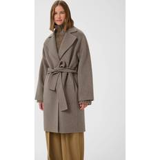 InWear Dame Frakker InWear Uld Frakke Med Bælte - Sandy Grey Melange