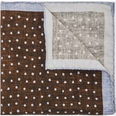 Brown Handkerchiefs Reiss Lucio Polka-Dot Cotton Wool-Blend Pocket Square