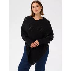 Black Capes & Ponchos Kaffe Curve Colina Longline Acrylic Blend Poncho Jumper