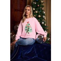 Pink Jumpers Yours Graphic Bow Novelty Sweatshirt - Pink