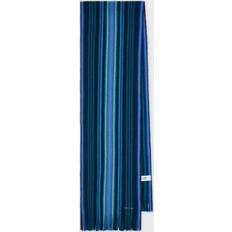 Men - Stripes Scarfs Paul Smith Blue Merino Wool Multistripe Scarf