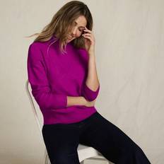 Silk - Women Jumpers Lands' End Silk Touch Roll Neck Sweater - Raspberry