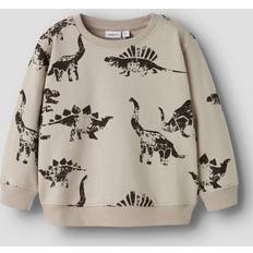Name It Nmmnilaus Ls Nreg Sweat Str 92 - Lysebeige/Sort