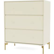 Montana Furniture Carry with Leg Vanila/Brass Chest of Drawer 69.6x82.2cm