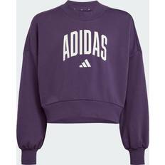 Purple Sweatshirts Children's Clothing adidas Kid's Seasonals Collegiate Typography Crew Sweatshirt - Aurora Plum/White (JV7379)