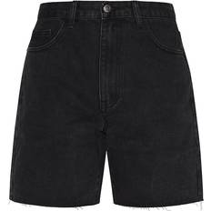PrettyLittleThing Longline Fitted Denim Shorts - Washed Black