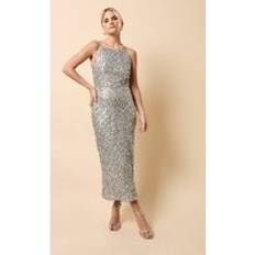 Silver Dresses Little Mistress Sequin Midaxi Dress - Metallic