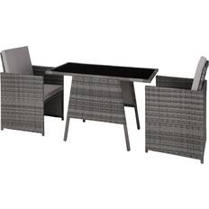 tectake Lausanne - Grey Bistro Set, 1 Table incl. 2 Chairs
