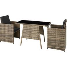 tectake Lausanne - Nature Bistro Set, 1 Table incl. 2 Chairs