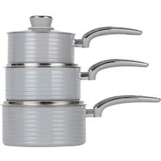Swan Retro Grey Cookware Set with lid 3 Parts