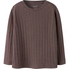 Name It Polyester Bluser & Tunikaer Name It NmfNoelle Top Bluse T-Shirts - Brun/Guld