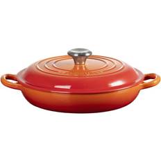 Shallow Casseroles on sale Le Creuset Signature Cast Iron Shallow Casserole Volcanic Orange with lid 1.4 L 22 cm