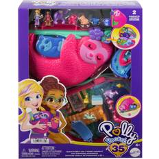 Mattel Lekset Mattel Polly Pocket-lekset och reseleksak med 2 mikrodockor, djurleksak, 2-i-1-lekväska med sengångare, HRD40