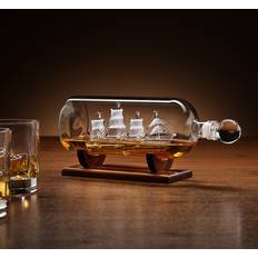 Wood Carafes, Jugs & Bottles Menkind Novelty Ship In A Bottle Drinks Decanter with Stand Whiskey Carafe