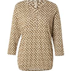 Soyaconcept Overdele Soyaconcept Sc-Felicity Aop Jerseytop - Oliven/Hvid
