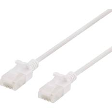 Deltaco Slim Cat6a U/UTP LSZH RJ45 - RJ45 M-M White 0.5m