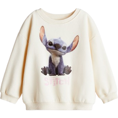 H&M Printed Sweatshirt - Light Beige/Lilo & Stitch (1267711042)