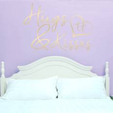 Gold Self-adhesive Decorations East Urban Home Hugs and Kisses Wall Sticker Shiny Gold Medium Window Film