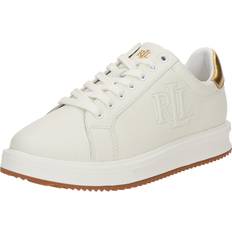 Ralph Lauren Sko Ralph Lauren Ainsley Metallic Trim Læder Sneakers - Hvid