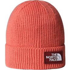 The North Face Pink Clothing The North Face Logo Box Cuffed Beanie - Mars Dust Sumac