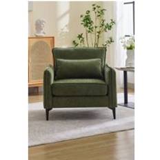 Green Armchairs Living and Home Linen Single Sofa Pillow Green Armchair