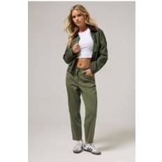 Green - Women Jeans PixieGirl Petite Green Nonstretch Barrel Jeans - Green