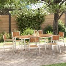 Teak Patio Dining Sets Berkfield Home 7 Piece Garden Solid Wood Teak Brown Patio Dining Set