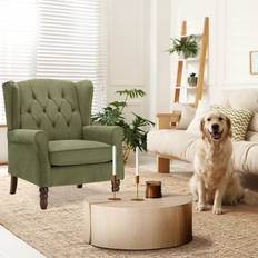Button Tufted Wingback Accent Chair