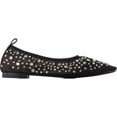 Dame - Nylon Lave sko Tory Burch Nylon Krystal Ballerina Slip-On - Sort