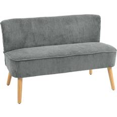Furniture Homcom Corduroy Double With Wood Frame Foam Padding High Back Grey Sofa