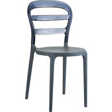 B&Q Grey Chairs B&Q Tribi Stacking Dark Grey Smoke Grey Chair