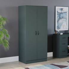 Green - Shelves Wardrobes Lassic Riano 2 Door Green Wardrobe