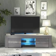 Creative Furniture Loom Unit 130cm Dark Grey High Gloss Doors TV Bench