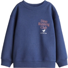 H&M Dino Running Club Sweatshirt Med Tryk - Marineblå