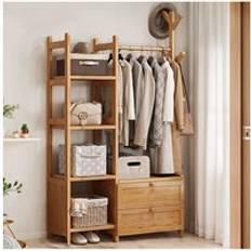 Natural Clothes Racks Living and Home Freestanding Bamboo Garment Clothes Rack