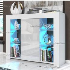 B&Q Cabinets B&Q White High Gloss With Glass Shelves And LED Lights Sideboard