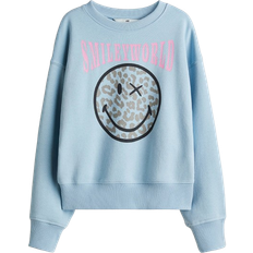 H&M Oversized Printed Sweatshirt - Light Blue/SmileyWorld (1320155005)