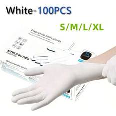 White Disposable Gloves Shein Disposable Nitrile Gloves For Painting Crafts - White