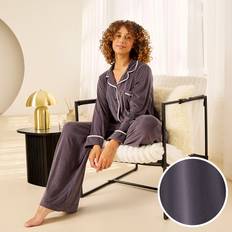 OHS Button Through Winter Pyjama Set Loungewear - Grey