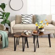 Steel Nesting Tables Vasagle Coffee Set of 3 Stacking Side Tables Nesting Table