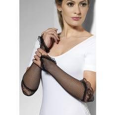 Smiffys Fingerless Fishnet Gloves Black