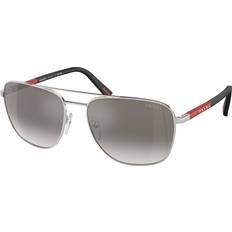 Prada Pilot Solglasögon Prada Linea Rossa Solglasögon Stål Silver Grå