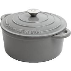Orrefors Jernverk Light Grey med lock 5 L 26 cm