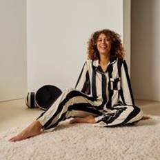 OHS Button Through Winter Pyjama Set Monochrome - White