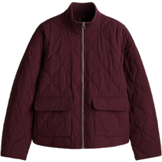 H&M Oversized Quilted Jacket - Burgundy
