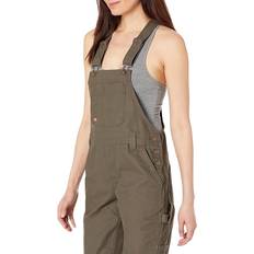 Dickies Women's Relaxed Fit Bib Overalls Rinsed Moss Green